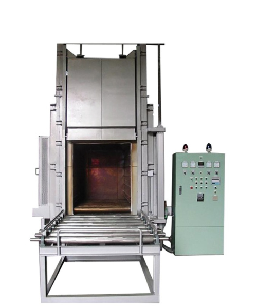Hi Temp Vertical Lift Door Oven With Gravity Roller Conveyor ( VLDO-GRC-HT )