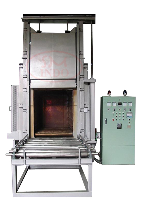 Hi Temp Vertical Lift Door Oven With Gravity Roller Conveyor ( VLDO-GRC-HT )